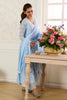 Light Blue Cotton Resham Embroidered and Lace Work Anarkali Suit