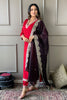 Maroon Color Muslin Suit With Contrast Dupatta
