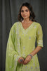 Pista Green Colour Cotton Embroidered Gharara Suit
