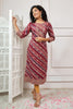 Maroon Colour Cotton Printed Kurti