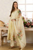 Cream Embroidered Crepe Silk Anarkali Suit