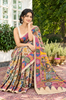 Beige Tussar Silk Pen Kalamkari Printed Saree