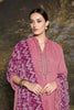 Pink Color Neck Embroidered Organza Unstitched Suit Material