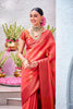 Orange Color Woven Kora Silk Saree