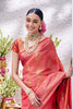 Orange Color Woven Kora Silk Saree