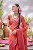 Orange Color Woven Kora Silk Saree