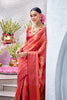 Orange Color Woven Kora Silk Saree