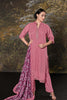 Pink Color Neck Embroidered Organza Unstitched Suit Material