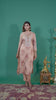 Peach Color Floral Printed Organza Unstitched Suit Material