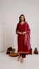 Maroon Color Muslin  Neck Embroidered Suit