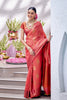 Orange Color Woven Kora Silk Saree
