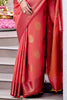 Orange Color Woven Kora Silk Saree