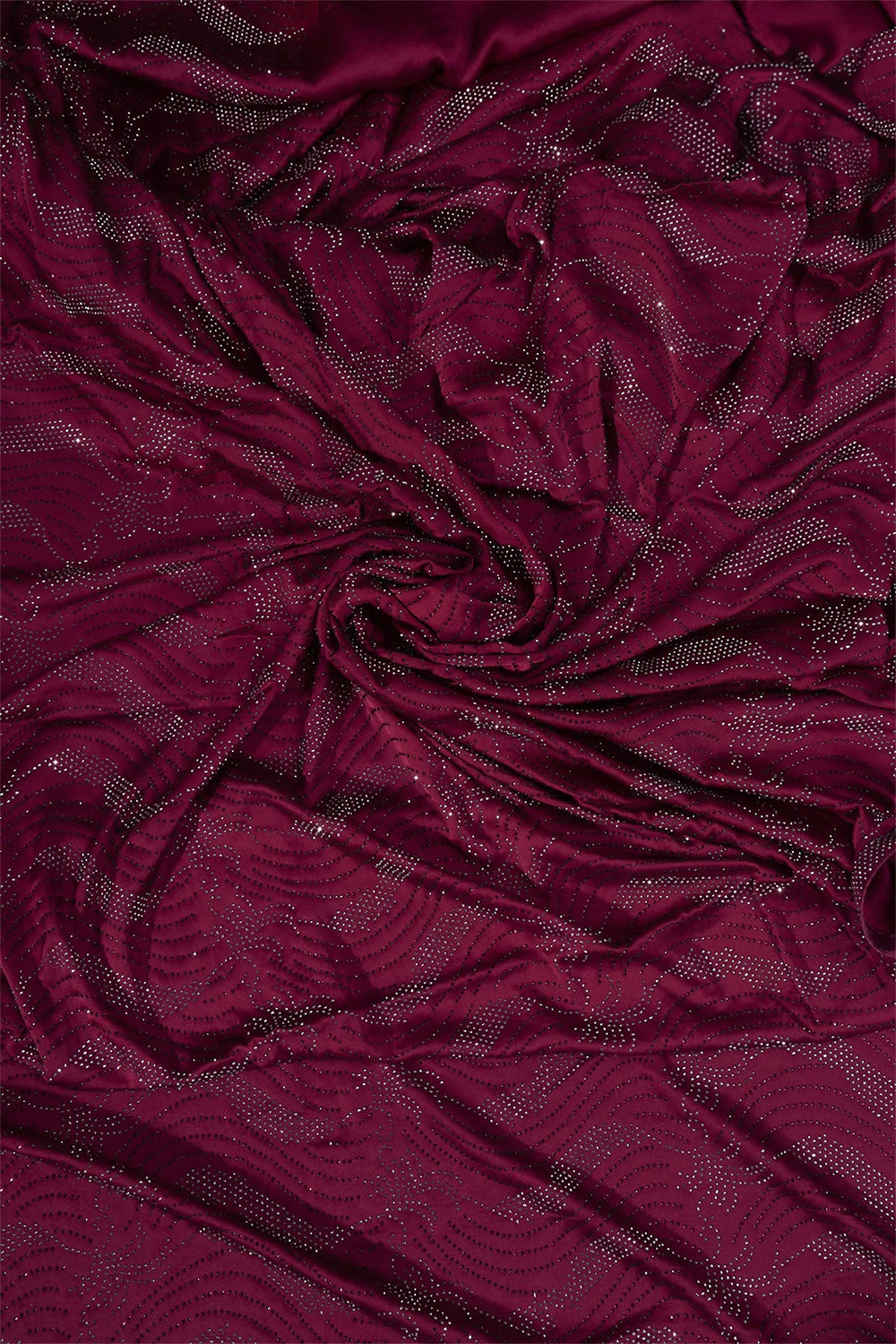 Dark Scarlet Color Satin Saree With Swarovski Work