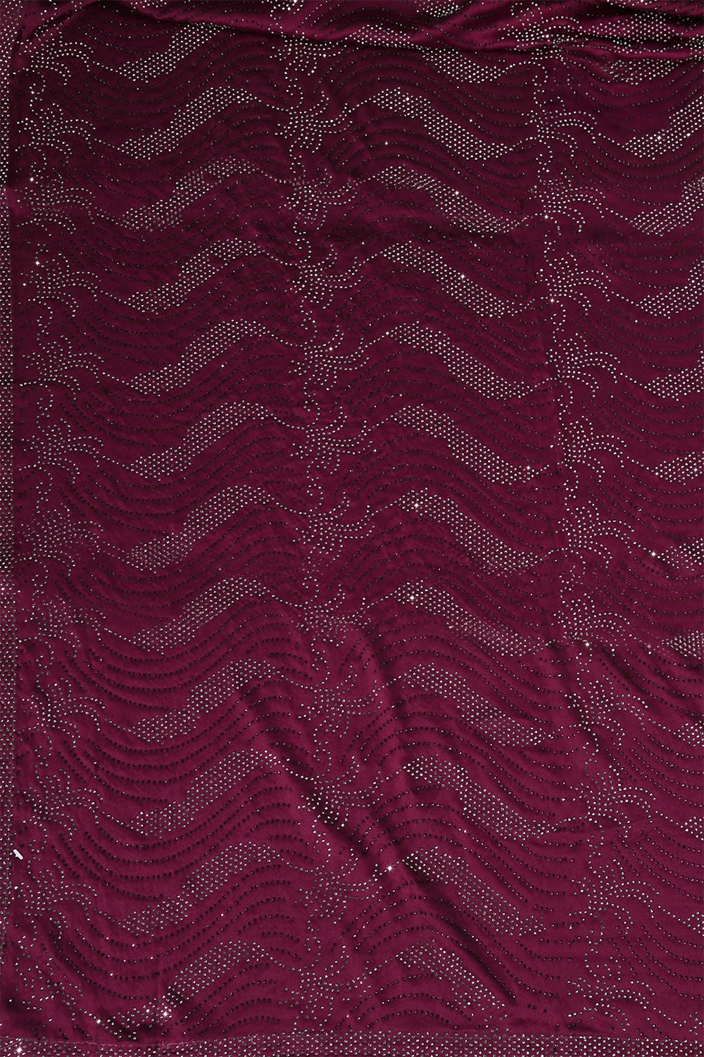 Dark Scarlet Color Satin Saree With Swarovski Work