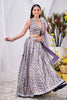 Grey Color Sequins Embroidered Georgette Lehenga