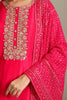 Cherry Red Embroidered Silk Suit With an Unstitched Salwar Fabric