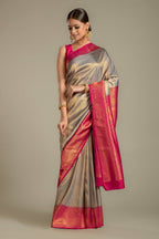 Grey Colour Silk Saree.