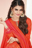 Orange Crepe Silk Suit Material