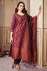 Dark Scarlet Colour Chanderi Suit Material.