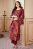 Dark Scarlet Colour Chanderi Suit Material.