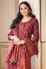 Dark Scarlet Colour Chanderi Suit Material.