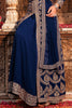 Navy Color Georgette Embroidered Suit With Skirt