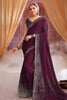 Dark Scarlet Colour Georgette Saree.