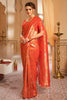 Orange Colour Banarsi Silk Saree.