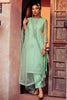 Sea Green Color Net Embroidered Silk Unstitched Suit Material with Embellished Dupatta