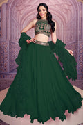 Green Colour Georgette Lehenga.