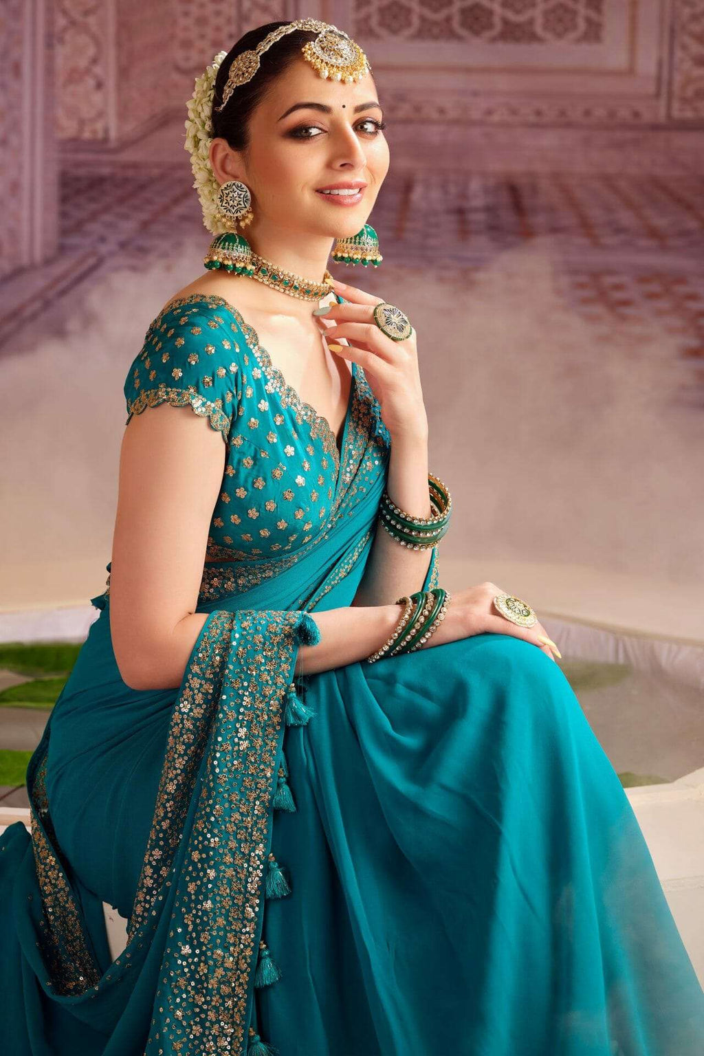 Blue Colour Georgette Saree