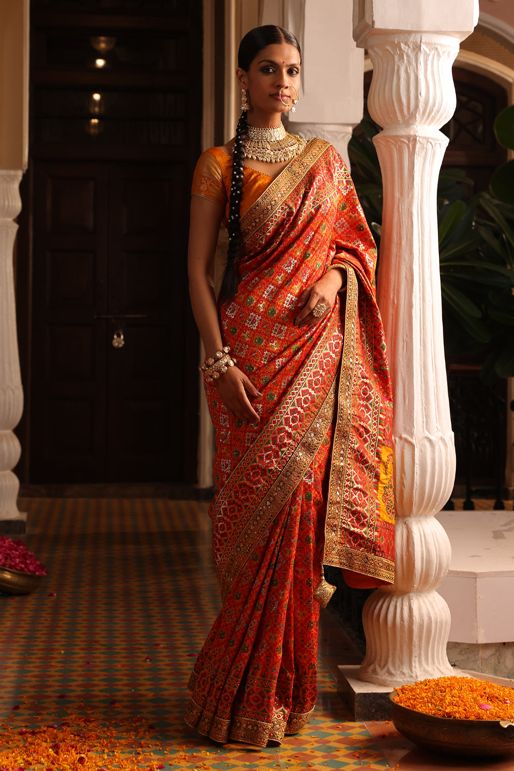 Multi-Color Swaroski Work Woven Silk Saree