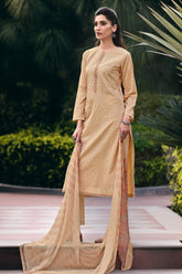 Beige Color Cotton Suit Material