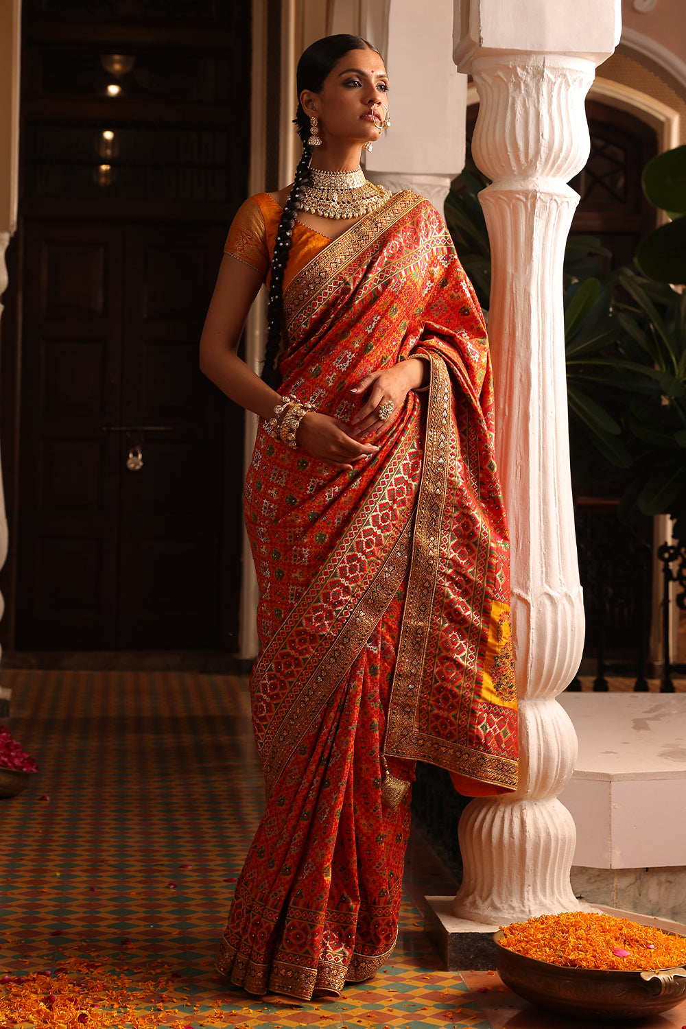 Multi-Color Swaroski Work Woven Silk Saree