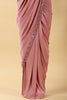 Mauve Color Lycra Fabric Ready to Wear Saree with Blouse