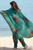 Turquois Color Spun Fabric Printed Suit Marterial