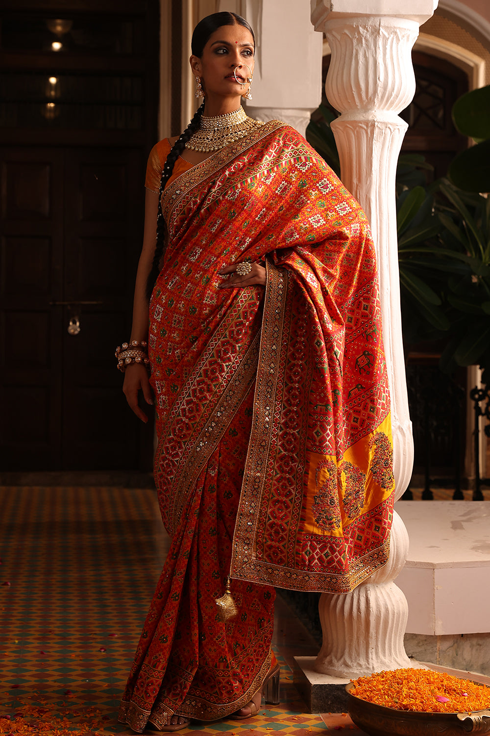 Multi-Color Swaroski Work Woven Silk Saree