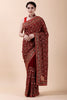 Drak Scarlet Color Embroidered Georgette Saree