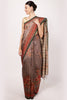 Brown Colour Printed Tussar Silk Saree.