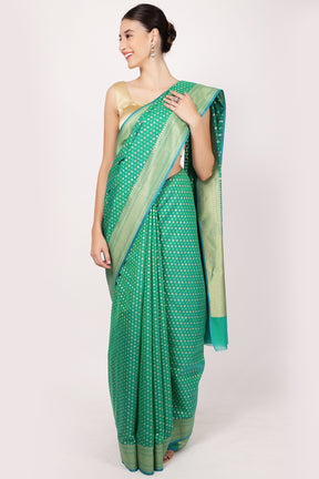 Green Colour Cotton Saree.