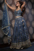 Blue Colour Chinon Silk Lehenga