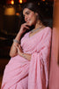 Pink Colour Thread Work Saree.