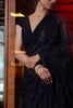 Navy Blue Color Georgette Embroidered Saree
