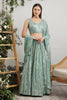 Sea Green Color Embroidered Georgette Lehenga