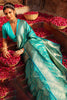 Turquoise Colour Silk Saree