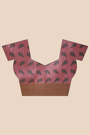 Punch Pink Color Tussar Silk Digital Printed Saree