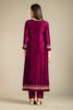 Dark Scarlet Colour Embroidered Silk Suit with Unstitched Salwar Fabric