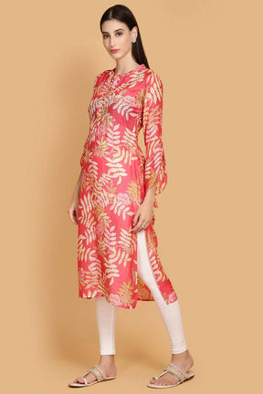 Coral Color Muslin Kurta.