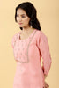 Pink Color Embroidered Muslin Kurta & Pant Set