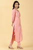 Pink Color Embroidered Muslin Kurta & Pant Set